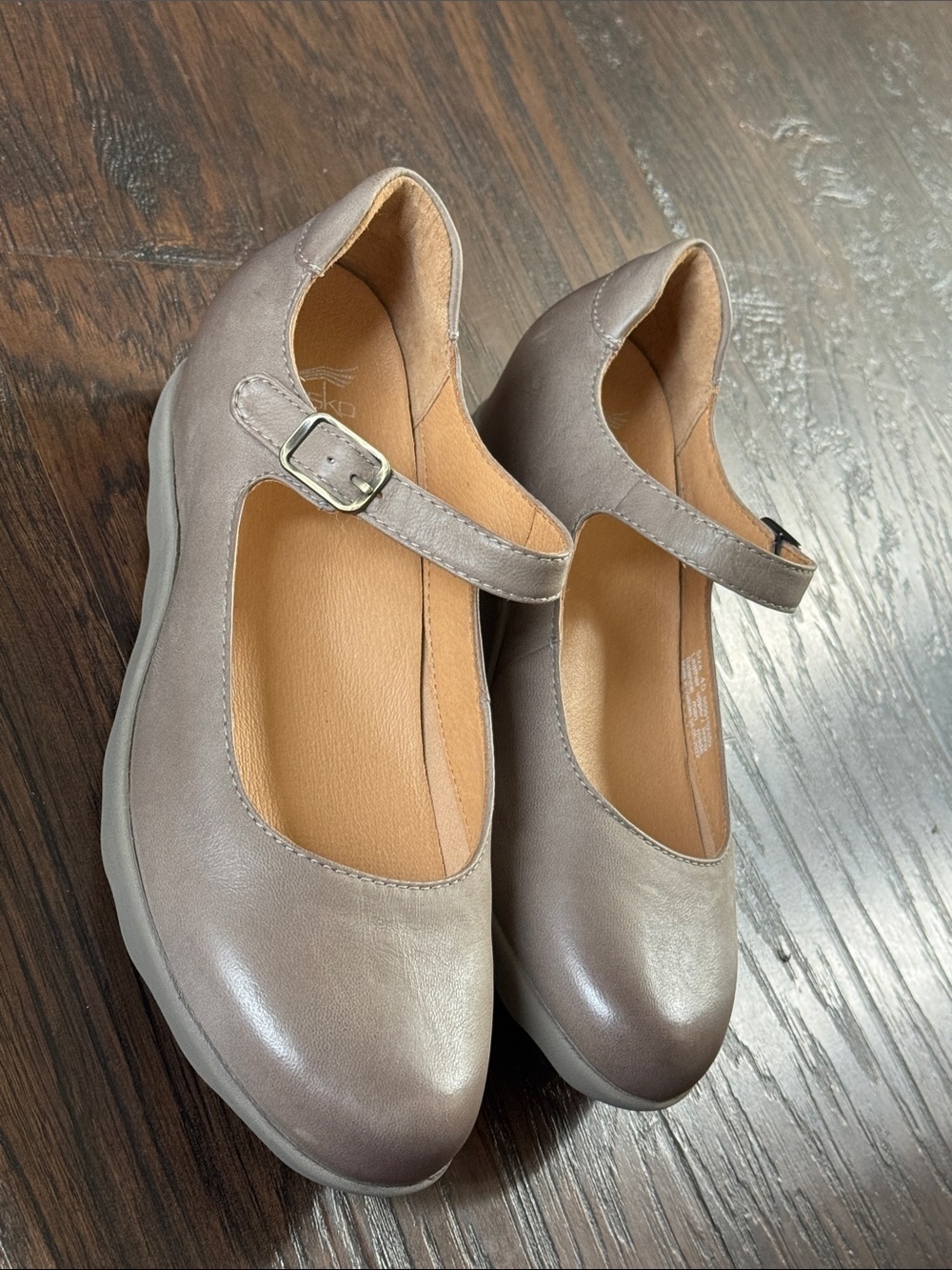Dansko Gray Mary Jane Flats with Buckle